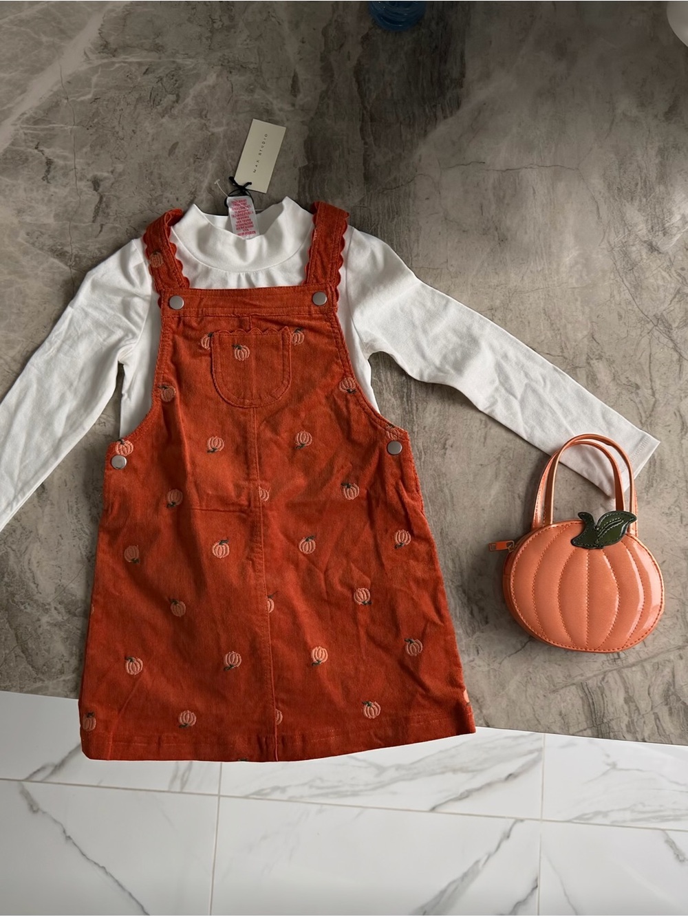 new with tags orange pumpkin patch 3 pieces set outfit toddler girl
